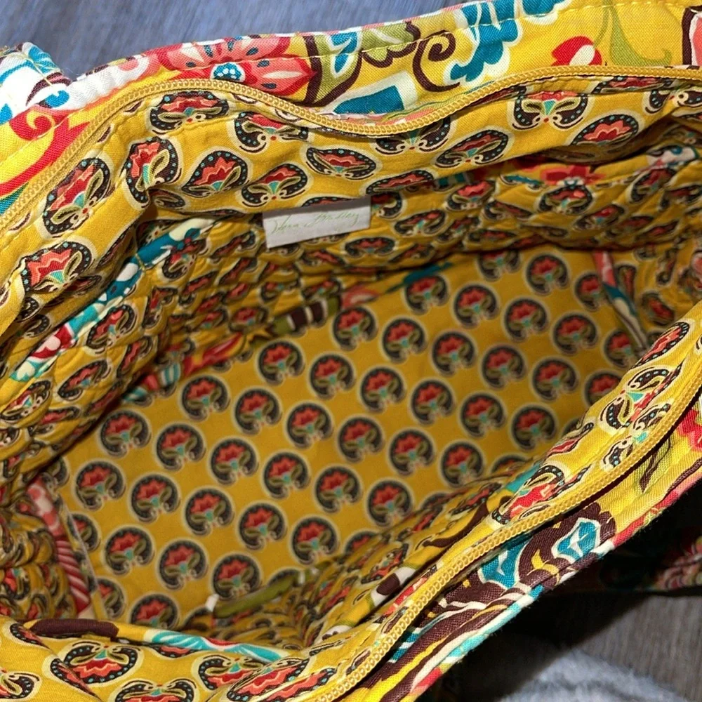 Vera Bradley Yellow Paisley Shoulder Bag/Tote Bag